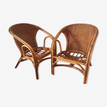 Rattan armchairs