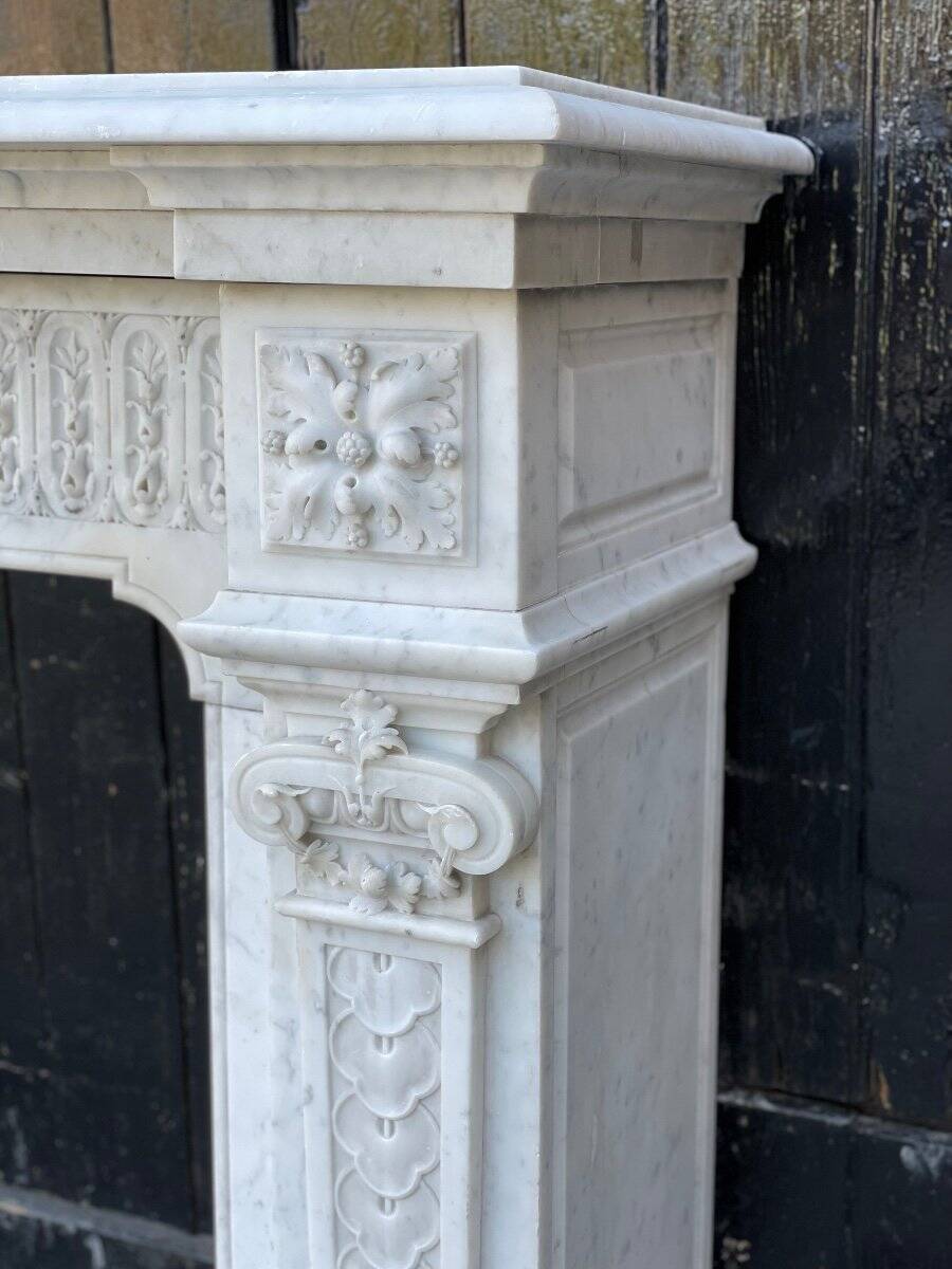 Napoleon III fireplace in Carrara marble