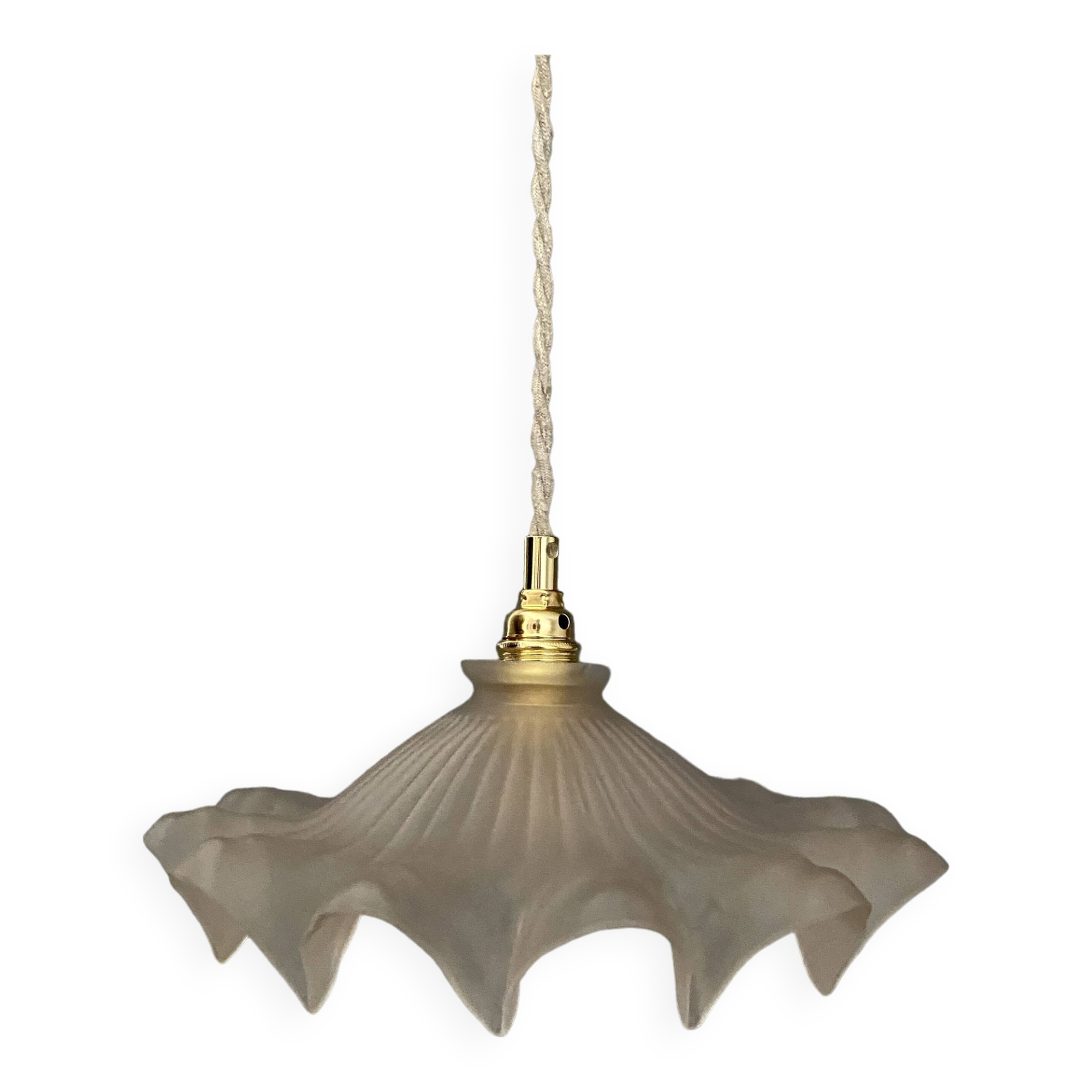 Vintage frosted glass lampshade pendant light