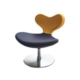 Yellow and anthracite rotating fireside chair