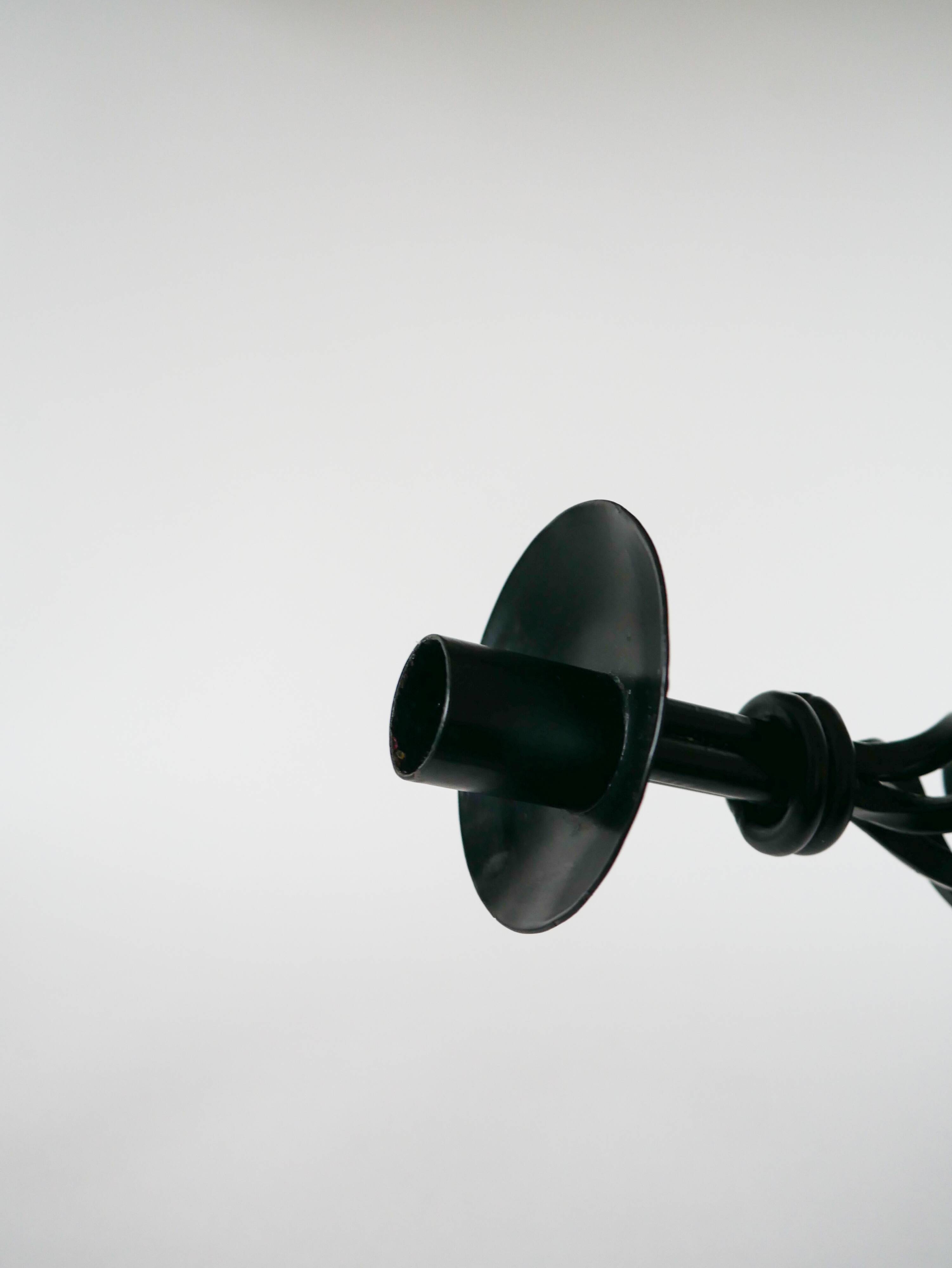 Wrought iron candle holder, Brutalist, 1970