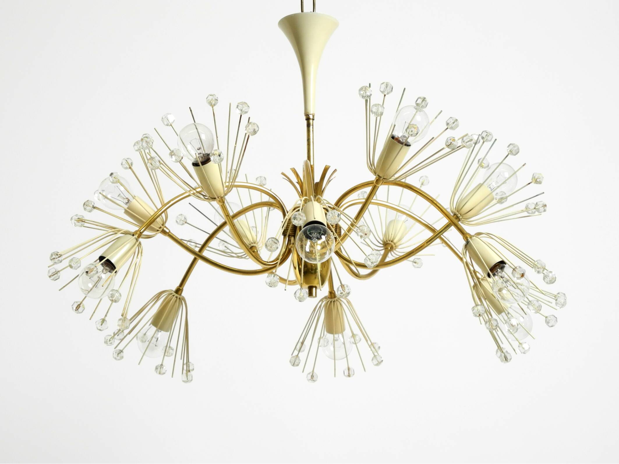 Beautiful brass chandelier by Emil Stejnar for Rupert Nikoll