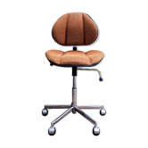 Chaise de bureau pivotante sur roulettes années 70