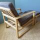 Armchair and ottoman in light oak by Borge Mogensen, Denmark 1965