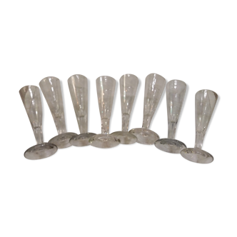 Lot of 8 Crystal champagne flutes