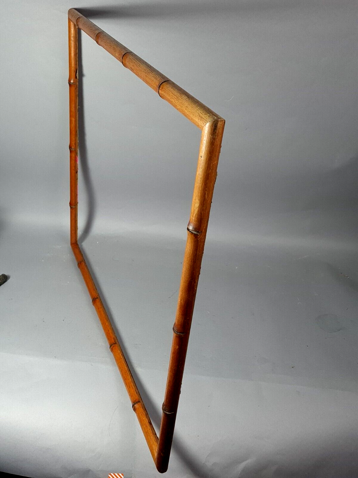 Old frame wood bamboo way 73,5x61,5 foliage 70x58 cm SB