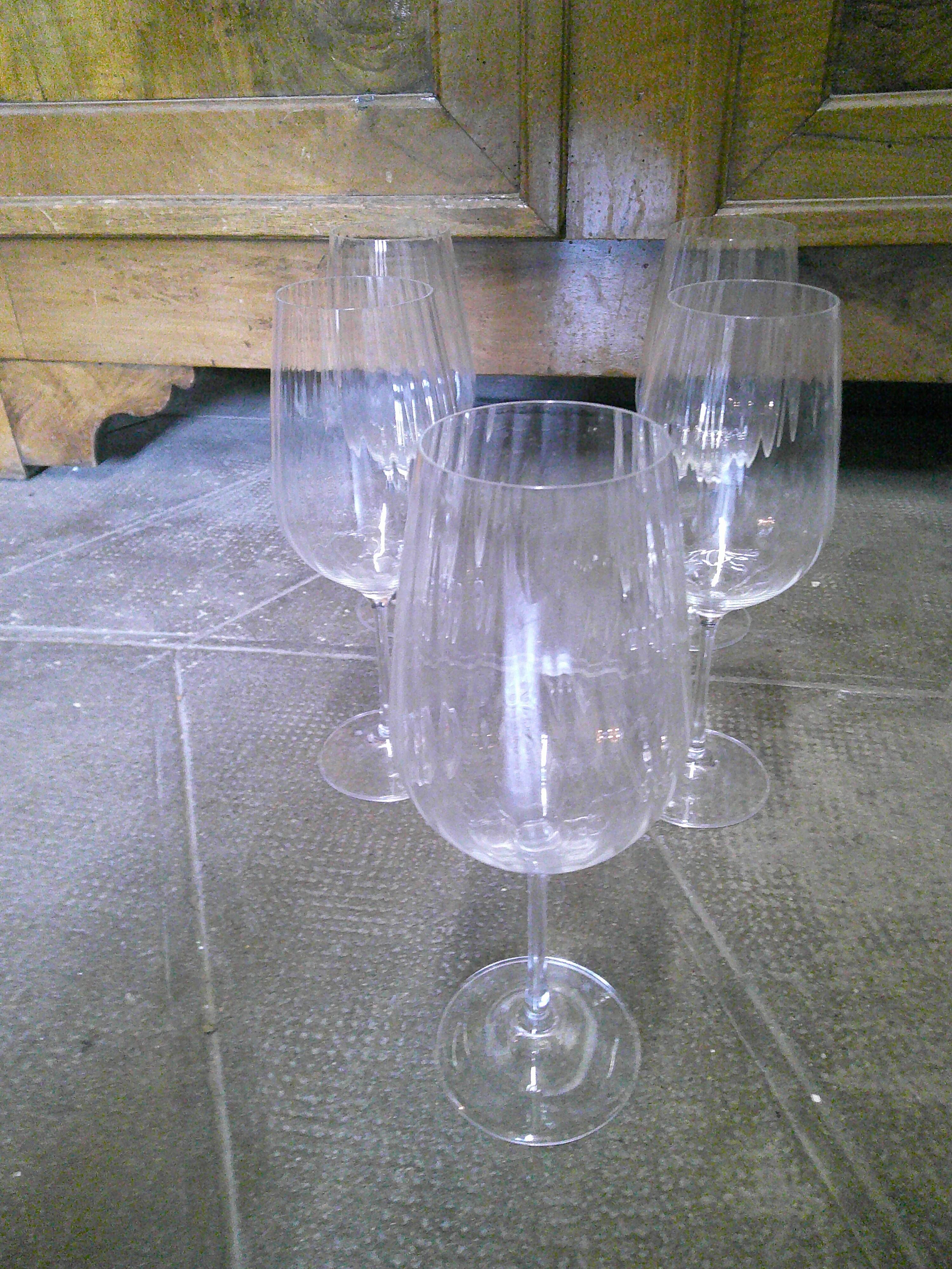5 Crystal Wine Glasses