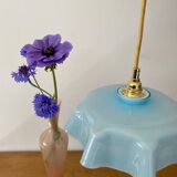 Vintage lamp lamp in blue opaline