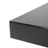 Willy Rizzo. Low table in black lacquered wood and gold brass. 1970s.