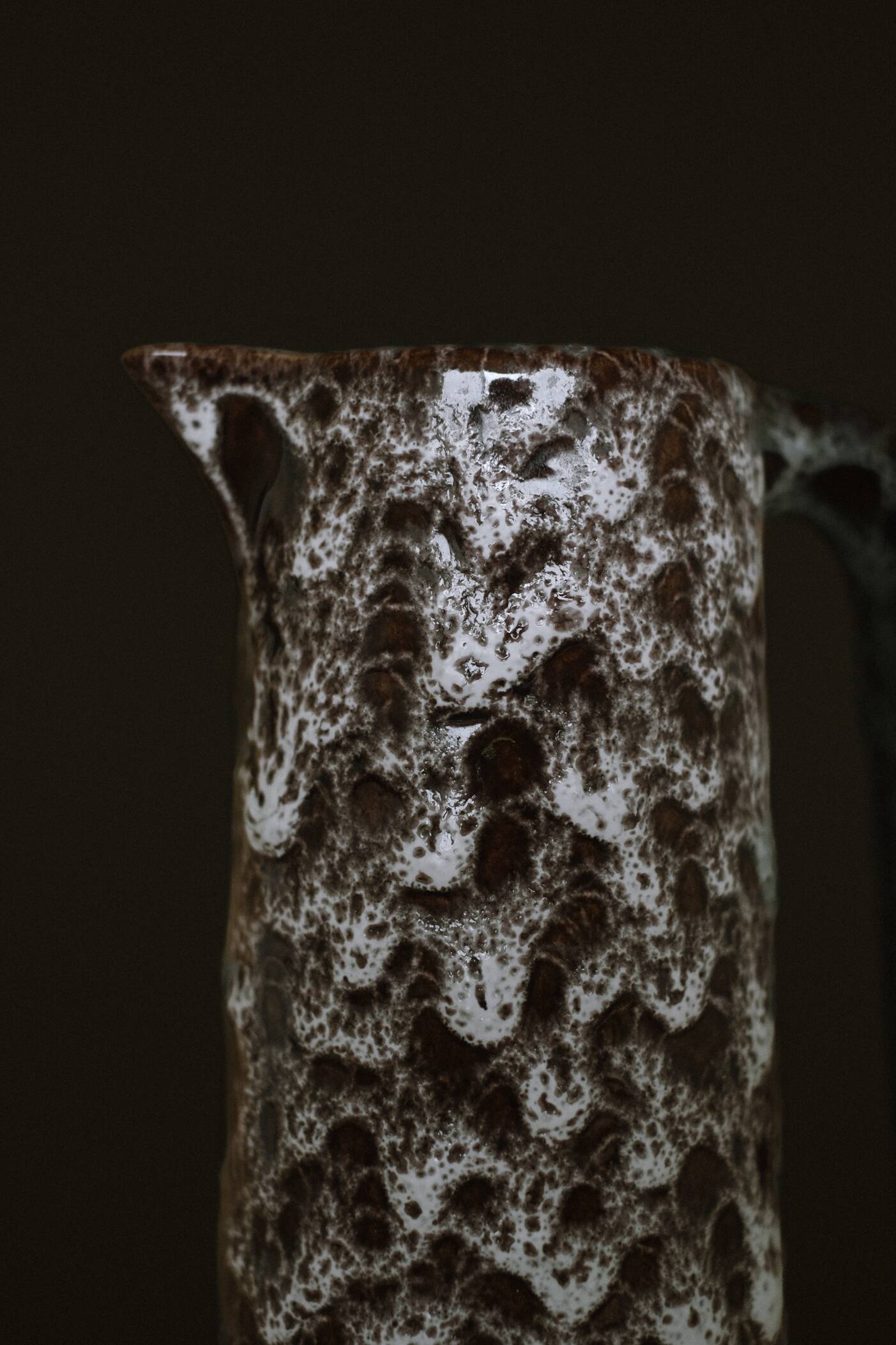 Handmade stoneware pitcher