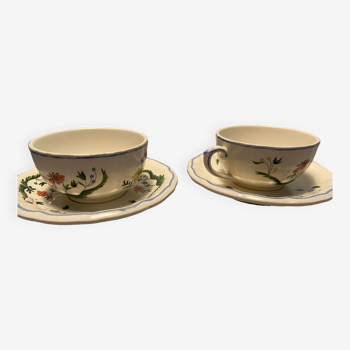 Gien porcelain cups and cups set