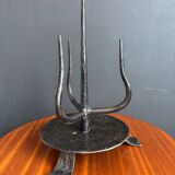 Brutalist wrought iron candlestick holder