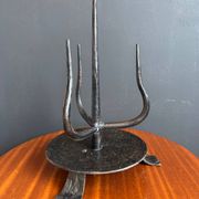 Brutalist wrought iron candlestick holder