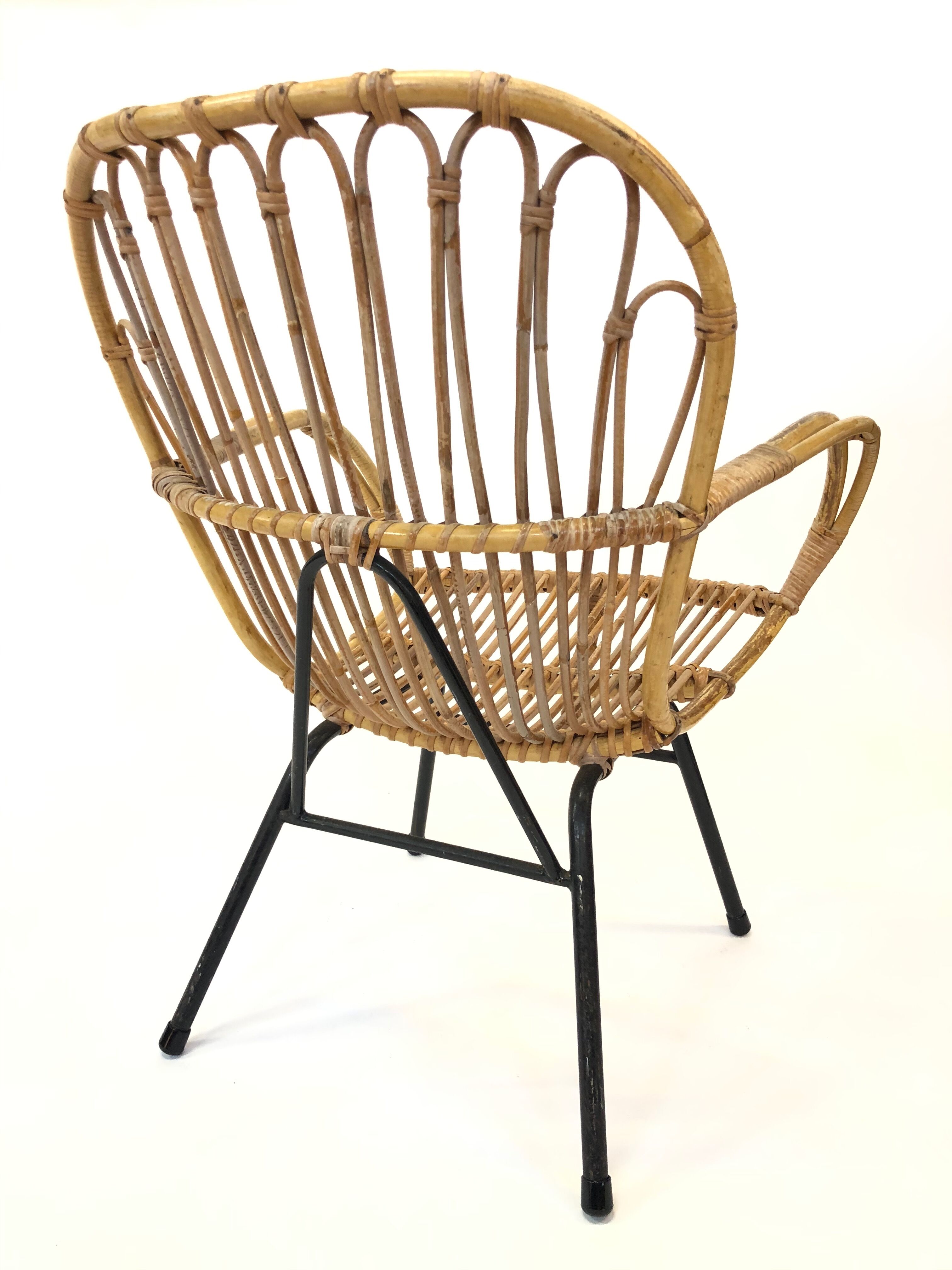 Rattan chair by Rohe Noordwolde, 1960