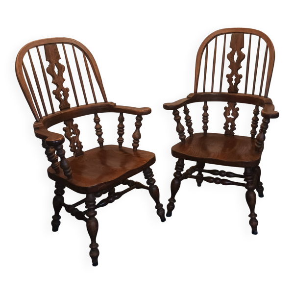 paire de fauteuils windsor dEthan Allen