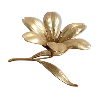 Cendrier fleur en laiton doré
