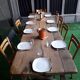 Table d'atelier avec plateau sur tréteaux