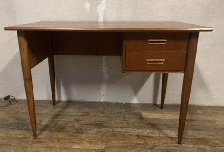 Scandinavian teak desk from the 1960s, length 110 cm