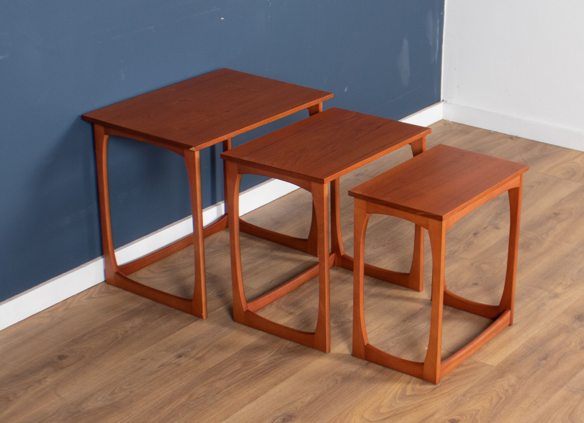 Retro teak 1960s mid century nest of tables coffee tables