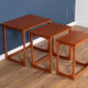 Retro teak 1960s mid century nest of tables coffee tables