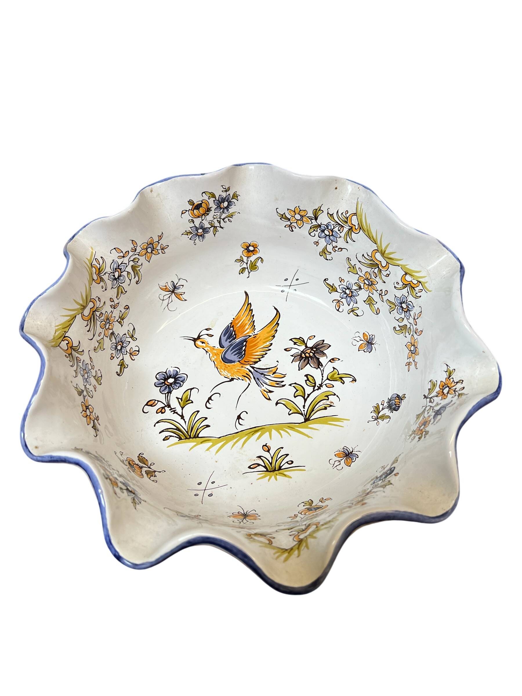 Moustiers earthenware salad bowl