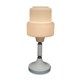 Lampe de table en verre opalin et laiton Drukov, Tchécoslovaquie, années 1970