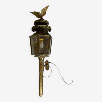 Paire de lanternes à chariot en laiton du 19ème siècle