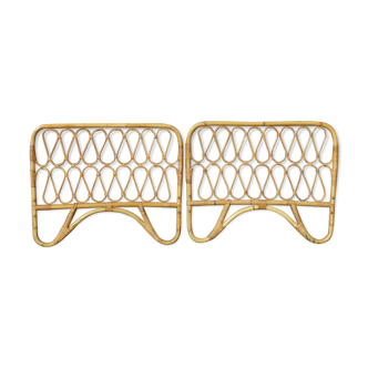 Pair of rattan headboards