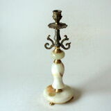 1960s onyx and brass candle holder, vintage