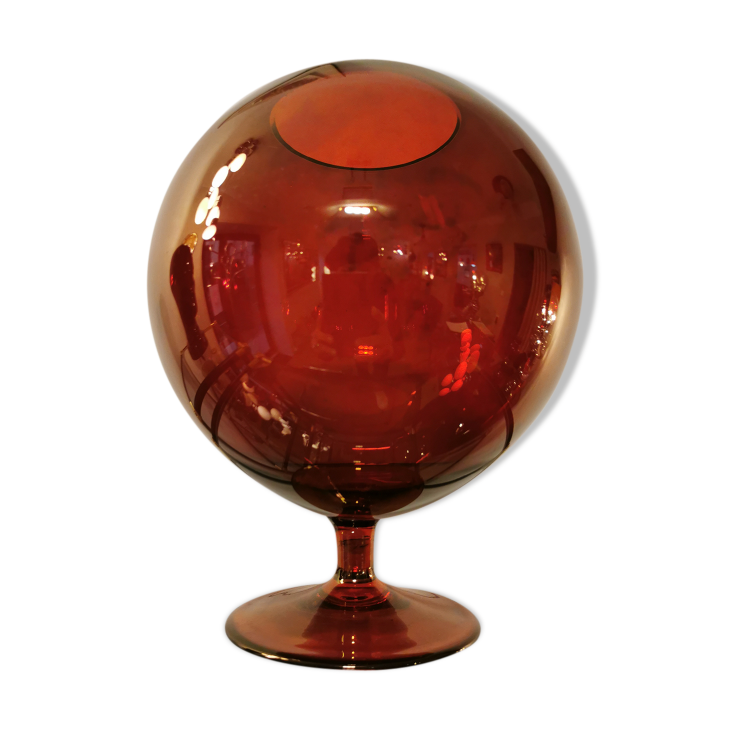 Vintage glass ball vase blown from Italy