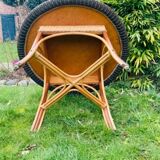 Vintage wicker rattan table