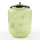Art Nouveau tea container, frosted glass, silver-plated brass, Sweden, 1960s