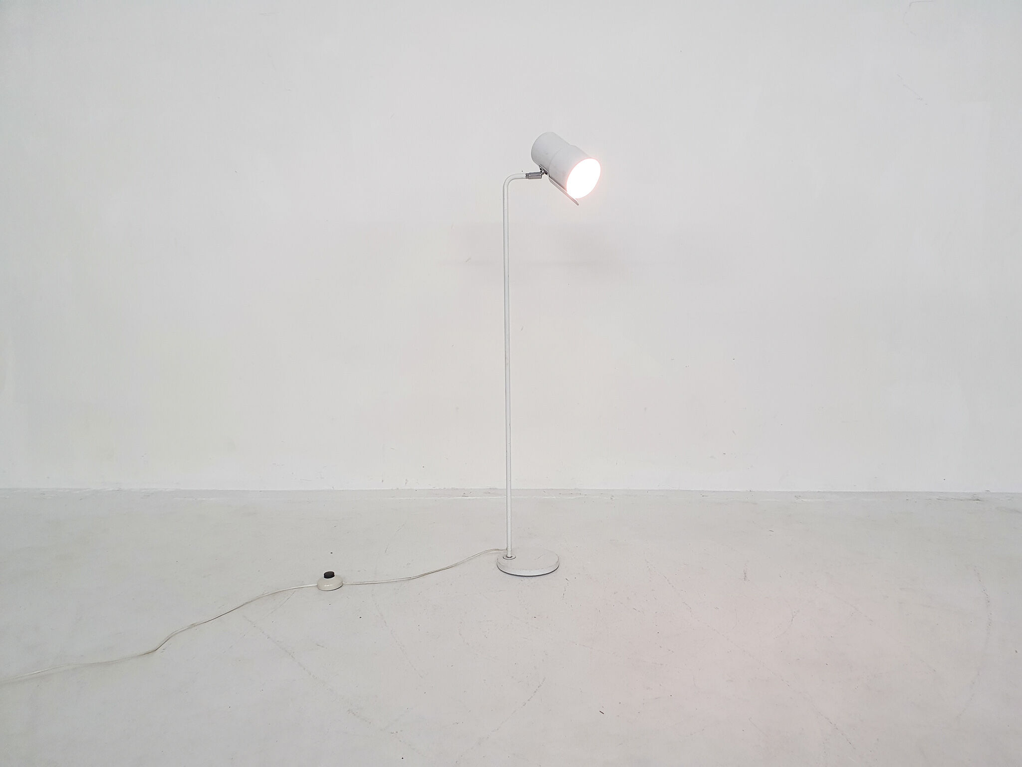 White metal floor lamp, 1960's