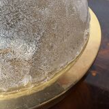 Ceiling light in frosted glass and brass, 1970s