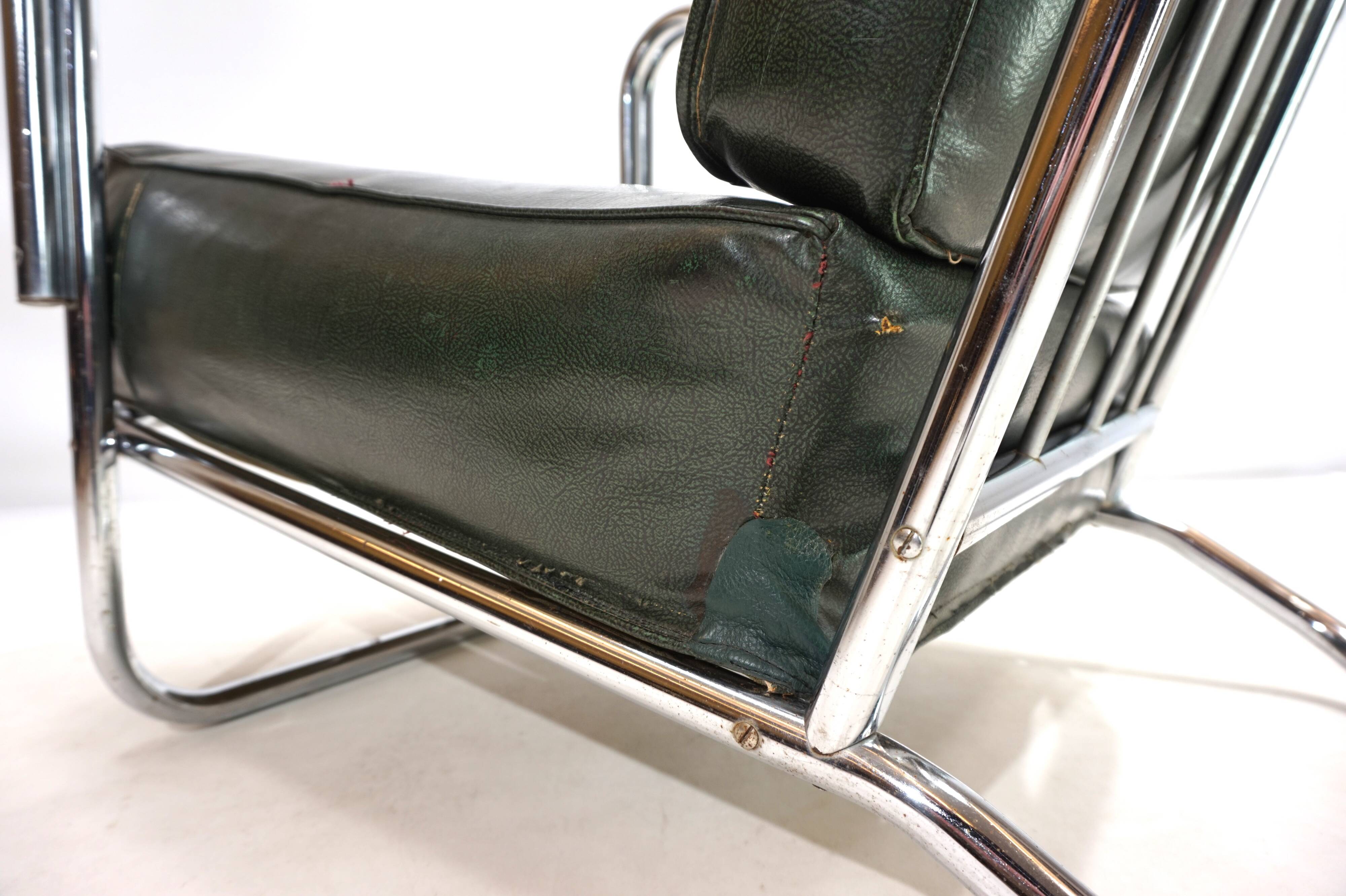 Fauteuil Art Déco en tube d'acier dans le goût de Gilbert Rhode Troy Sunshade, 1930
