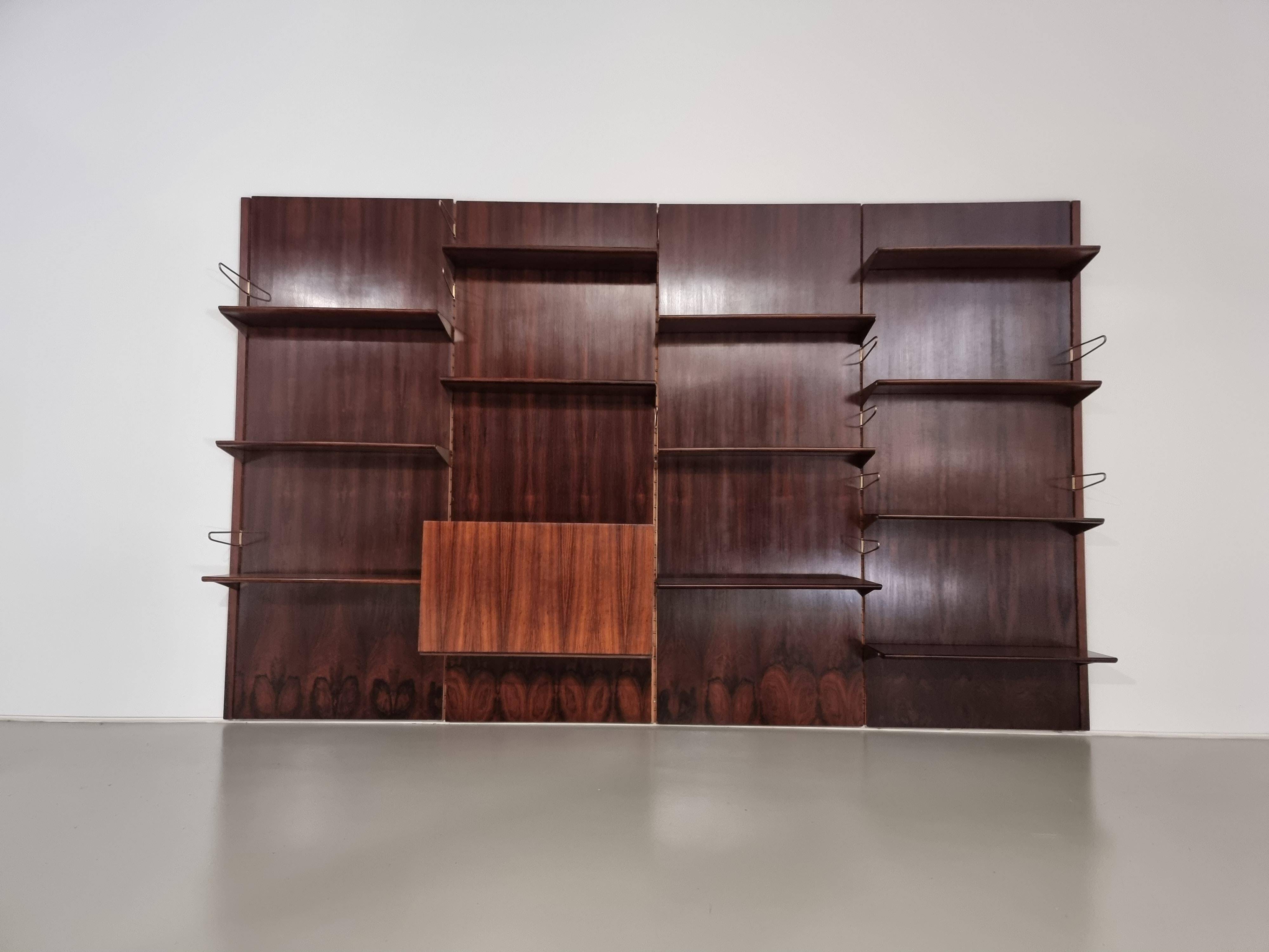 Wall unit by Finn Juhl for Bovirke, Denmark, 1960s.