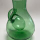 Large green glass cooling jug