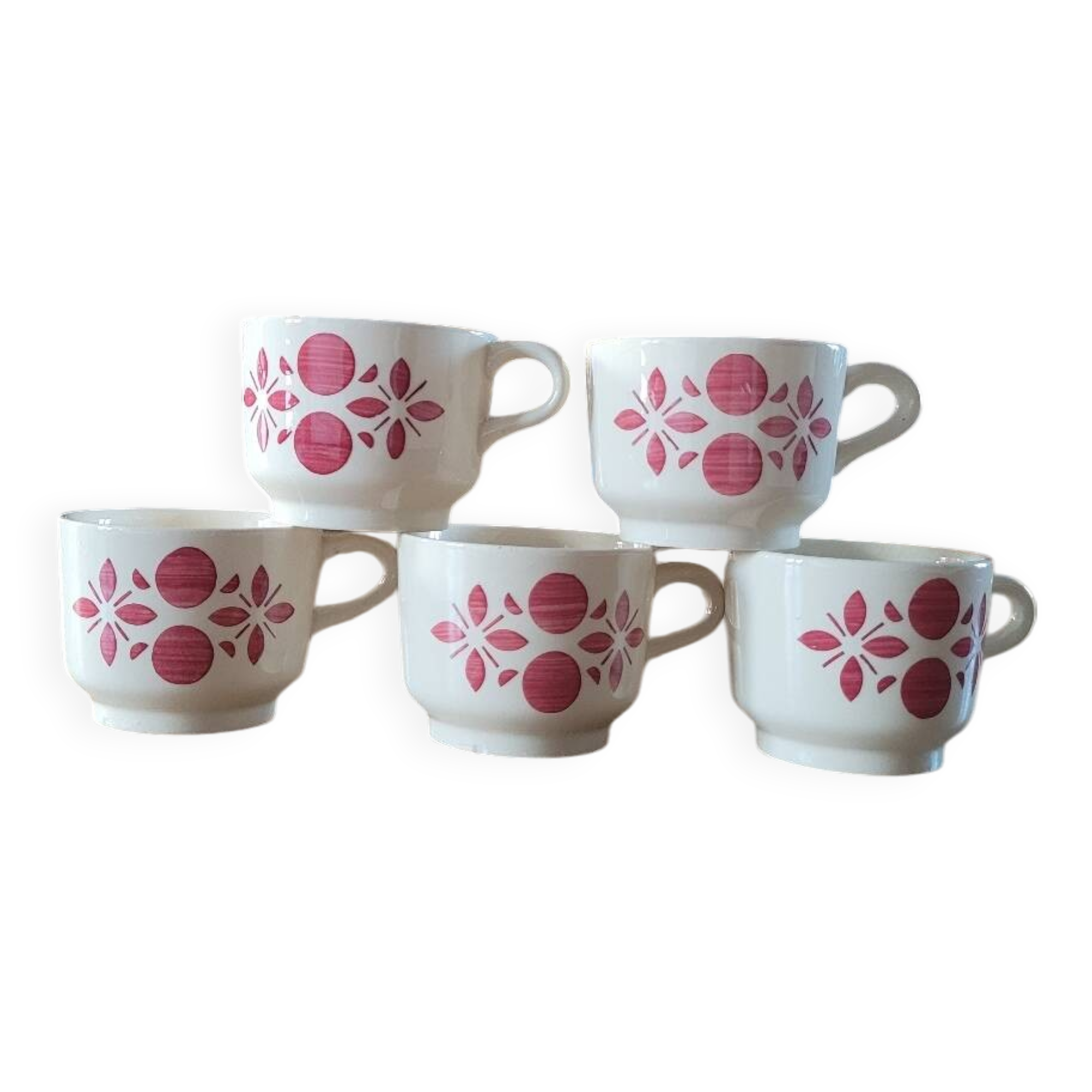 5 antique coffee cups
