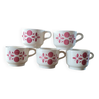 5 antique coffee cups