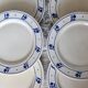 6 antique earthenware dinner plates - Blue tulip decor
