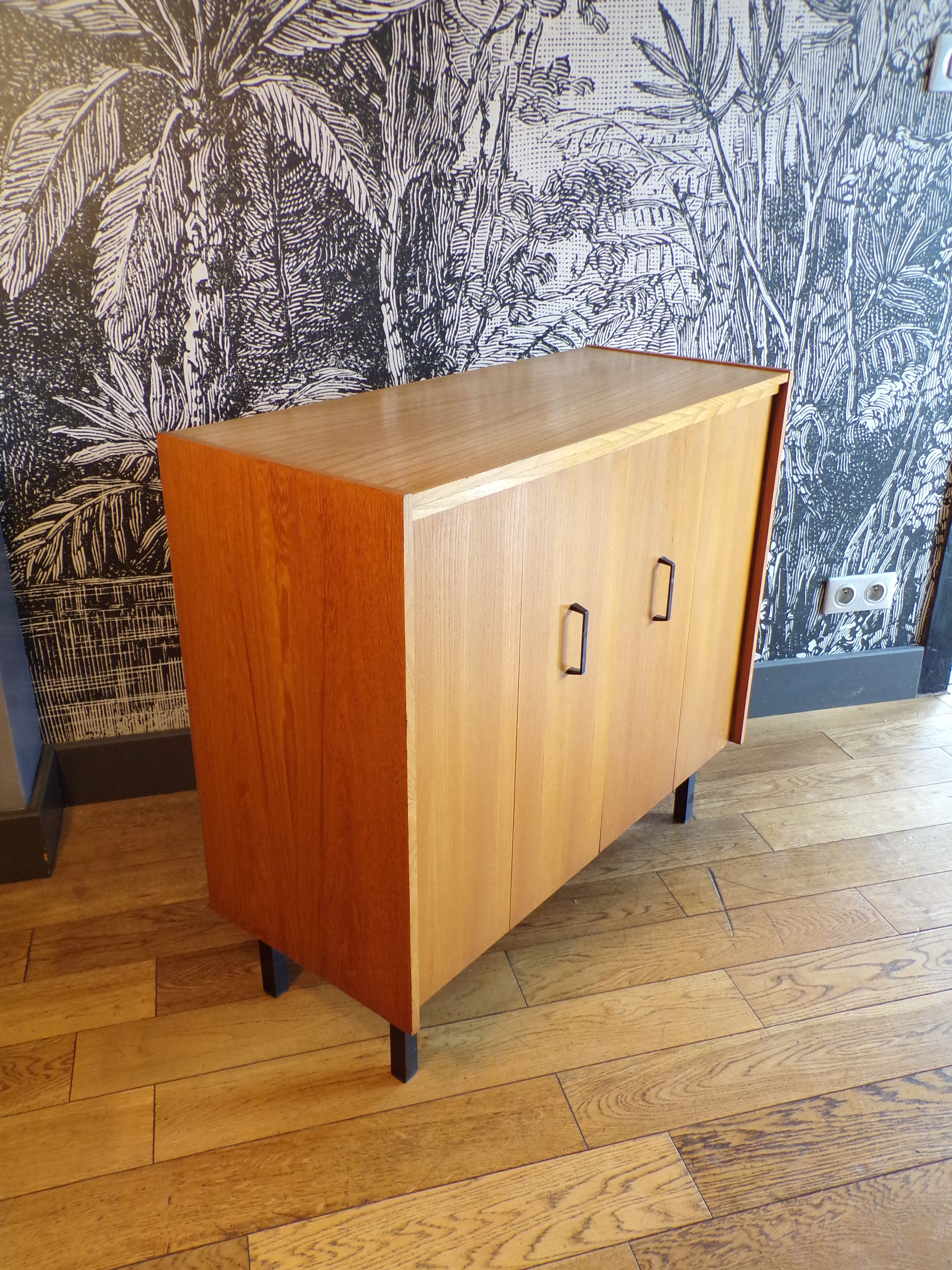 Vintage shoe cabinet with accordion doors