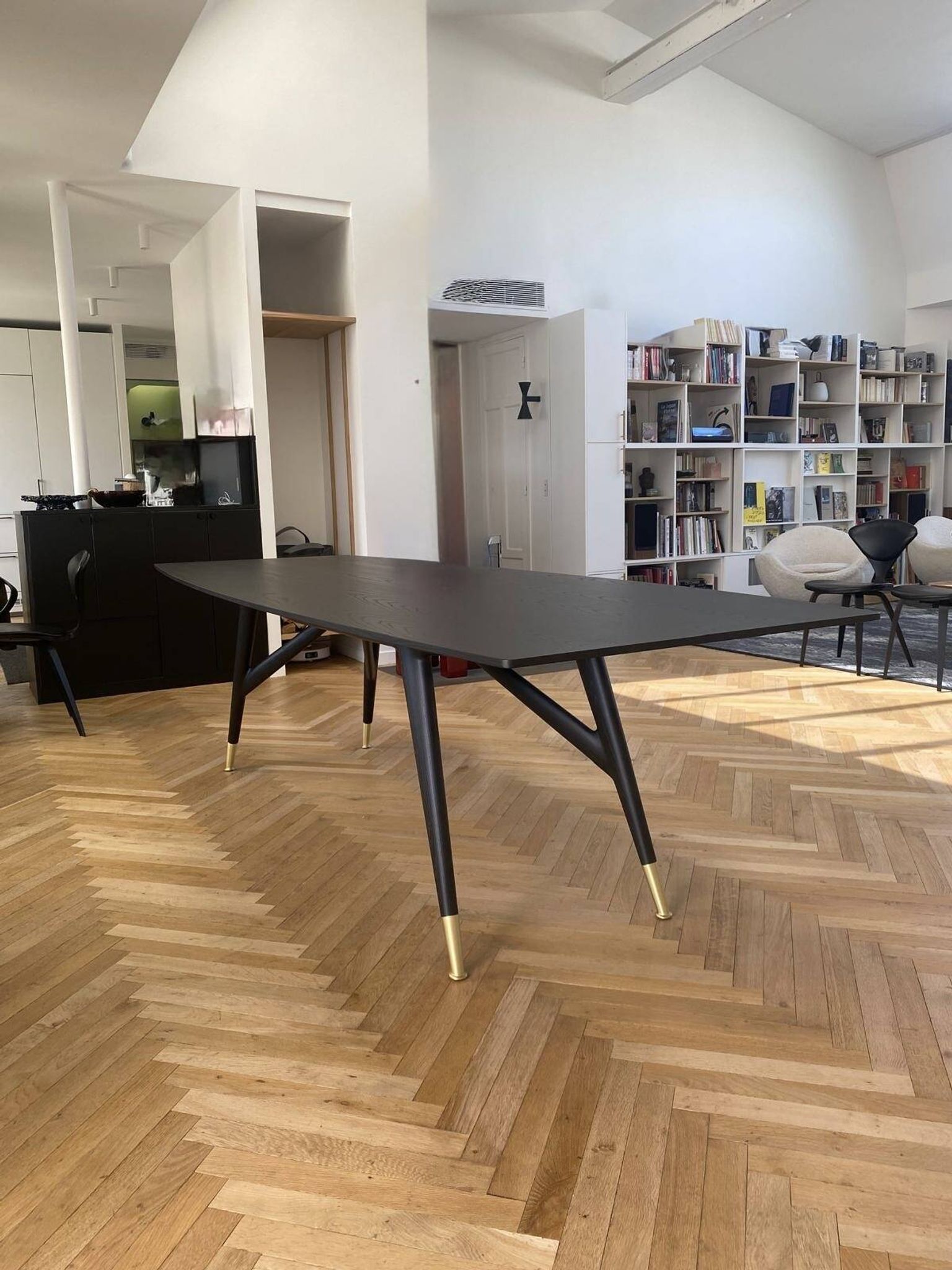 Gio Ponti Table D.859.1 Reissue 2023 Molteni in black ash wood