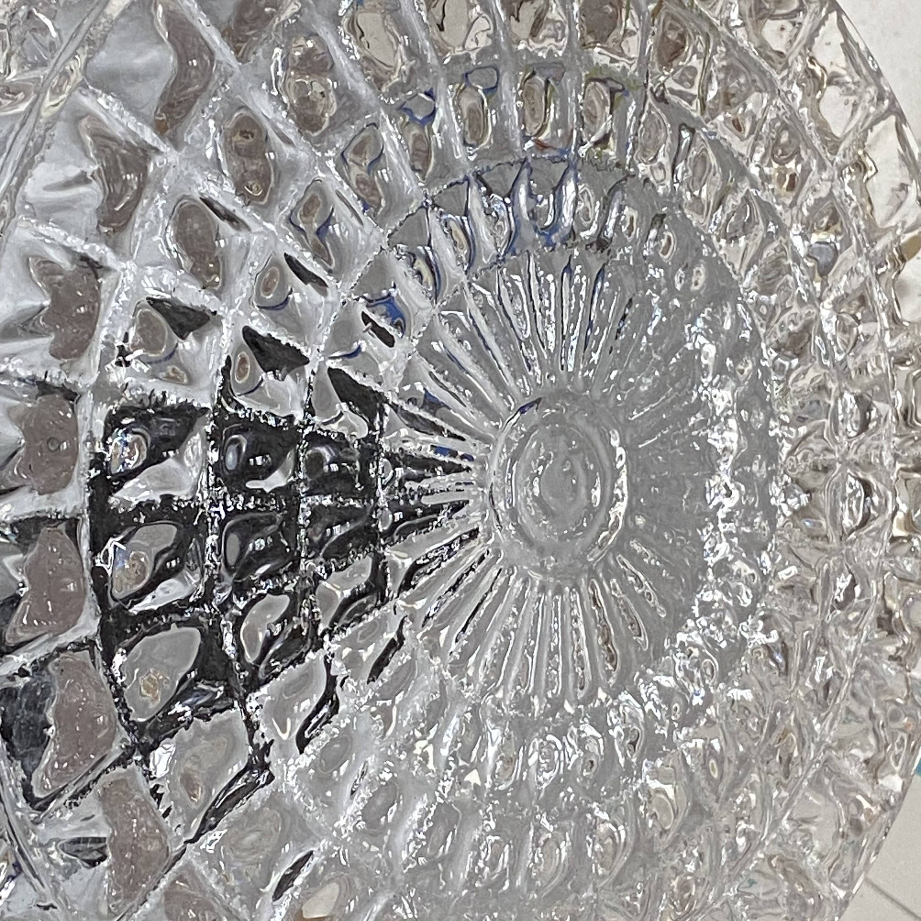 Small round wall lamp ceiling light transparent glass vintage fixture