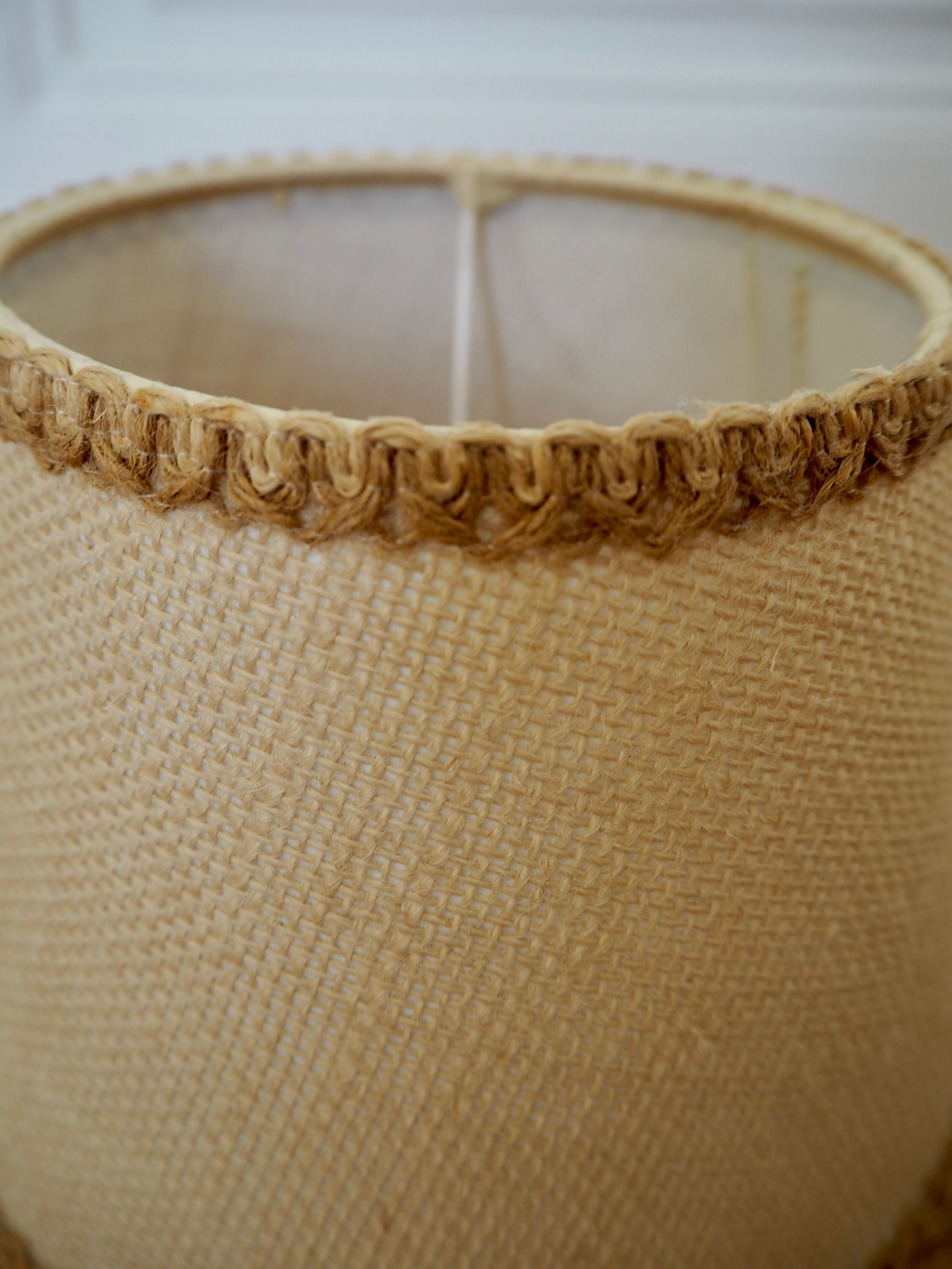 Vintage beige jute lampshade H14cm