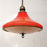 Suspension vintage en verre et laiton / Italie, 1960