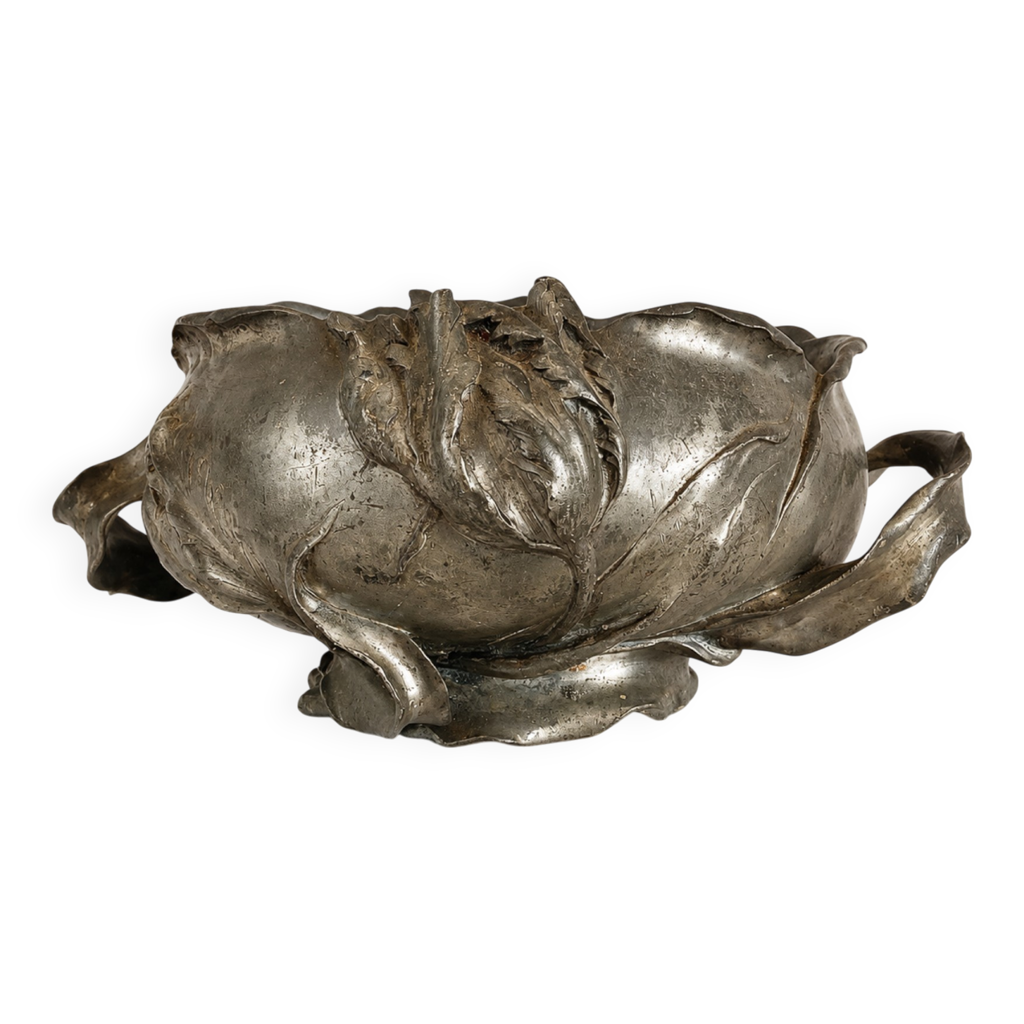 Art Nouveau jardinière in tin signed Frederic Debon Susse Frères.