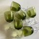 Set de 6 verres 1970 en verre bullé vert