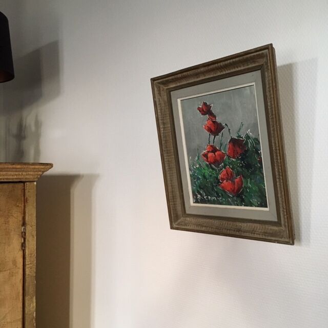 Tableau bouquet de coquelicots