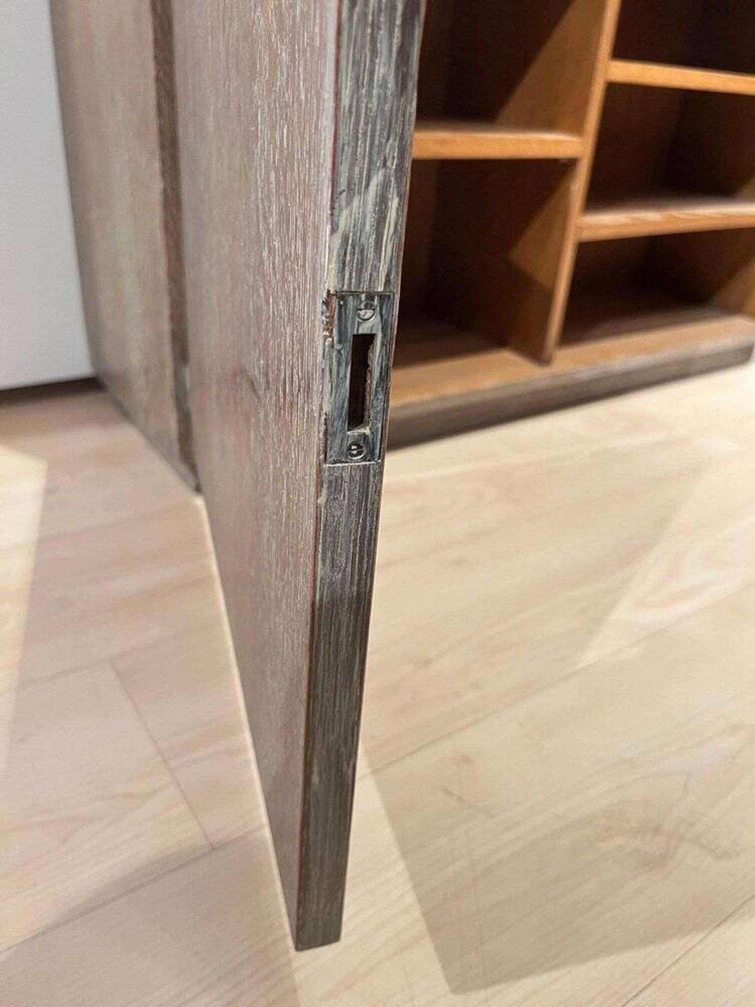 Art Deco Office Cabinet in Limed Oak from De Coene, 1935