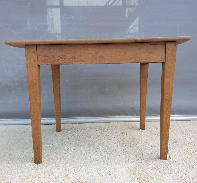 Office table campaign XIXth solid oak